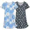 Ekouaer 2 Pack Nightgowns for Women Short