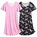 Ekouaer 2 Pack Nightgowns for Women Short