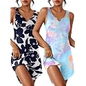Ekouaer 2 Pack Nightgowns for Women Sleeveless