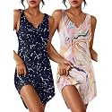 Ekouaer 2 Pack Nightgowns for Women Sleeveless
