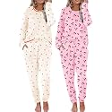 Ekouaer 2 Pack Womens Pajama Sets Long Sleeve Lounge Sets Soft Pj Loungewear Sleepwear