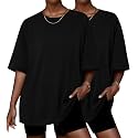 Ekouaer 2 Pack Womens Tops Short Sleeve Oversized T Shirts Casual Clothes