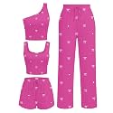 Ekouaer 4 Piece Sets for Women Casual Lounge Sets Summer Vacation Outfits