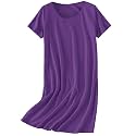 Ekouaer Cotton Nightgowns for Women Short Sleeve Sleepshirts Soft Sleepwear