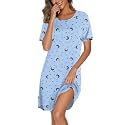 Ekouaer Cotton Nightgowns for Women Short Sleeve Sleepshirts Soft Sleepwear