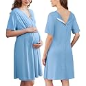 Ekouaer Labor and Delivery Gown for Hospital V Neck Maternity Nursing Dress
