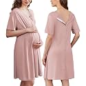 Ekouaer Labor and Delivery Gown for Hospital V Neck Maternity Nursing Dress