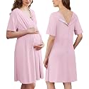 Ekouaer Labor and Delivery Gown for Hospital V Neck Maternity Nursing Dress