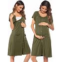 Ekouaer Labor Delivery Gown Nursing Braeastfeeding Dress