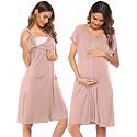 Ekouaer Labor Delivery Gown Nursing Braeastfeeding Dress