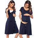 Ekouaer Labor Delivery Gown Nursing Braeastfeeding Dress