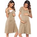 Ekouaer Labor Delivery Gown Nursing Braeastfeeding Dress