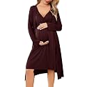 Ekouaer Maternity Nursing Gown and Robe Set Labor Delivery Nightgowns
