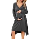 Ekouaer Maternity Nursing Gown and Robe Set Labor Delivery Nightgowns
