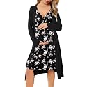 Ekouaer Maternity Nursing Gown and Robe Set Labor Delivery Nightgowns