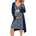 Ekouaer Maternity Nursing Gown and Robe Set Labor Delivery Nightgowns