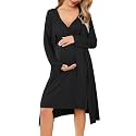 Ekouaer Maternity Nursing Gown and Robe Set Labor Delivery Nightgowns