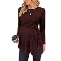 Ekouaer Maternity Shirts Ribbed Long Sleeve Pregnancy Sweater Tops Outfits