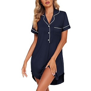 Ekouaer Nightgowns For Women Button Down Night