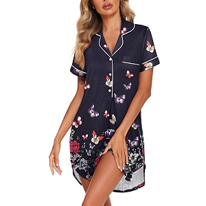 Ekouaer Nightgowns For Women Button Down Night