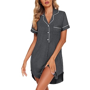Ekouaer Nightgowns For Women Button Down Night