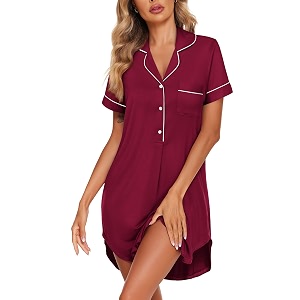 Ekouaer Nightgowns For Women Button Down Night
