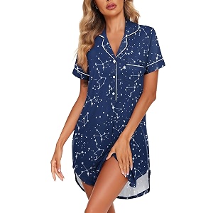 Ekouaer Nightgowns For Women Button Down Night