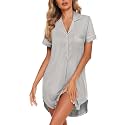 Ekouaer Nightgowns For Women Button Down Night