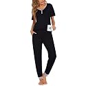 Ekouaer Pajamas for Women Set 2 Piece Short Sleeve Fall Pjs with Pockets