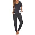 Ekouaer Pajamas for Women Set 2 Piece Short Sleeve Fall Pjs with Pockets