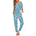 Ekouaer Pajamas for Women Set 2 Piece Short Sleeve Fall Pjs with Pockets