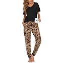 Ekouaer Pajamas for Women Set 2 Piece Short Sleeve Fall Pjs with Pockets