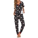 Ekouaer Pajamas for Women Set 2 Piece Short Sleeve Fall Pjs with Pockets
