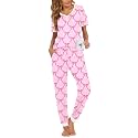 Ekouaer Pajamas for Women Set 2 Piece Short Sleeve Fall Pjs with Pockets