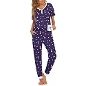 Ekouaer Pajamas for Women Set 2 Piece Short Sleeve Fall Pjs with Pockets