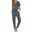Ekouaer Pajamas for Women Set 2 Piece Short Sleeve Fall Pjs with Pockets