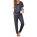 Ekouaer Pajamas for Women Set 2 Piece Short Sleeve Fall Pjs with Pockets