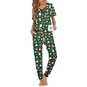 Ekouaer Pajamas for Women Set 2 Piece Short Sleeve Fall Pjs with Pockets