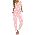 Ekouaer Pajamas for Women Set 2 Piece Short Sleeve Fall Pjs with Pockets