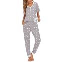 Ekouaer Pajamas for Women Set 2 Piece Short Sleeve Fall Pjs with Pockets