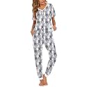 Ekouaer Pajamas for Women Set 2 Piece Short Sleeve Fall Pjs with Pockets