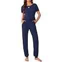 Ekouaer Pajamas for Womens Set Soft 2 Piece Loungewear with Jogger Pants