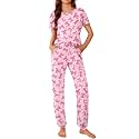 Ekouaer Pajamas for Womens Set Soft 2 Piece Loungewear with Jogger Pants