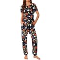 Ekouaer Pajamas for Womens Set Soft 2 Piece Loungewear with Jogger Pants