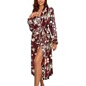 Ekouaer Satin Robes for Women Long Sleeve Silk Bathrobe Soft Lightweight Full Length Sleepwear Bridesmaid Wedding Party Robes