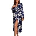 Ekouaer Satin Robes for Women Long Sleeve Silk Bathrobe Soft Lightweight Full Length Sleepwear Bridesmaid Wedding Party Robes