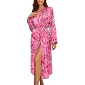 Ekouaer Satin Robes for Women Long Sleeve Silk Bathrobe Soft Lightweight Full Length Sleepwear Bridesmaid Wedding Party Robes