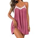 Ekouaer Sexy Night Gowns Lace Nightgowns for Women Sleeveless Sleepwear