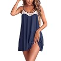 Ekouaer Sexy Night Gowns Lace Nightgowns for Women Sleeveless Sleepwear