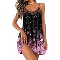 Ekouaer Sexy Night Gowns Lace Nightgowns for Women Sleeveless Sleepwear